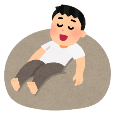 くつろぐ男性のイラスト。