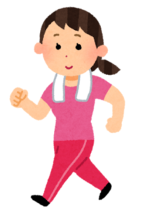 運動している女性のイラスト