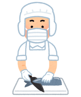 タイミーの鮮魚バイト体験談をイメージしたイラスト