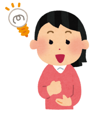 電球マークのある女性のイラスト　納得した様子を表現