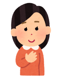 安心している女性のイラスト。