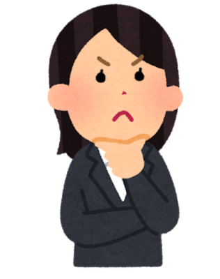 真剣な表情の女性のイラスト