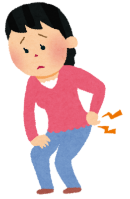 腰が痛い女性のイラスト