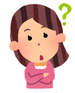 頭にはてなマークがある女性のイラスト。疑問がある様子を表現。