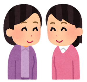 笑顔で話す女性たちのイラスト
